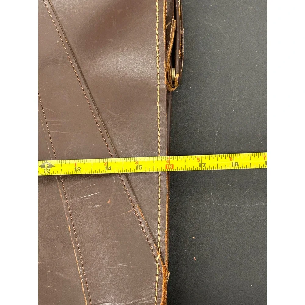Vintage Brown Leather Doctor Bag Briefcase Brass Hardware Distressed 60s 70s